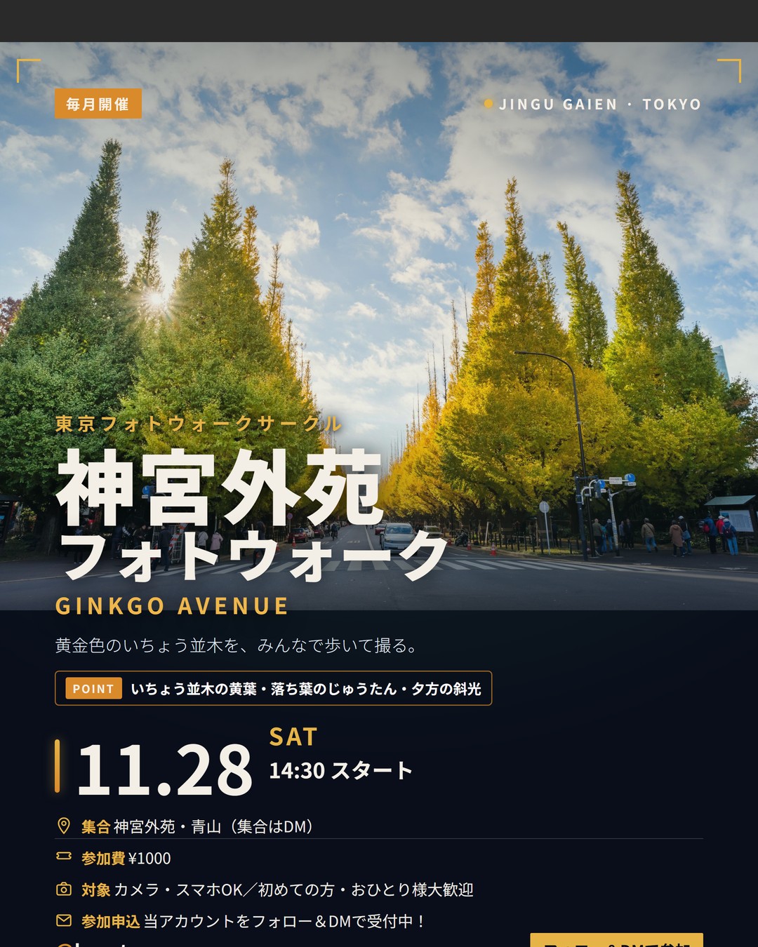 神宮外苑いちょう並木フォトウォーク vol.21 フライヤー